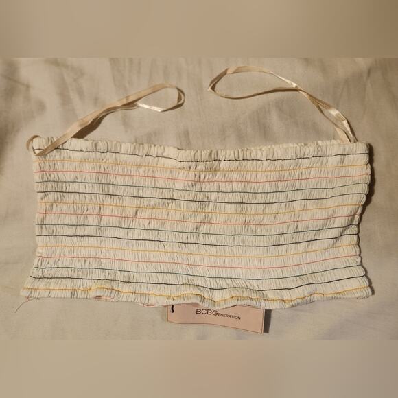 Bcbgeneration smocked tube crop top. Size Large.  Nwt - Picture 1 of 4
